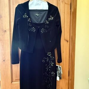 Black Velvet Dress and Jacket Set